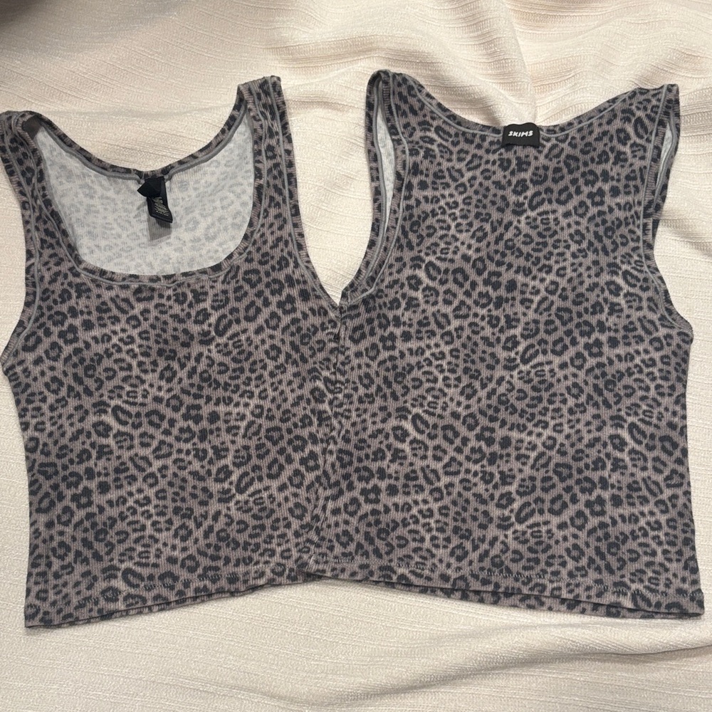 SKIMS 🦄Leopard Print Tank Top - Gray and Black READ DESCRIPTION ONLY ONE TANK